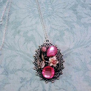 Pink and silver necklace is being swapped online for free