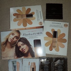 lot of foundation samples Sephora Giorgio Armani LAura Mercier IT cosmetics is being swapped online for free