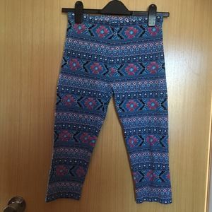 Blue and Pink Aztec Print Leggings UK 10 TU is being swapped online for free