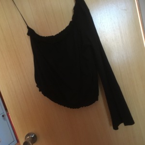 Asymmetrical Black Floaty Top UK 12 New Look is being swapped online for free