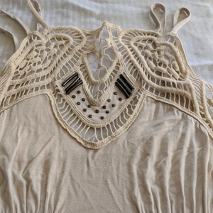 NWT Free People beige Crochet Dress xs is being swapped online for free