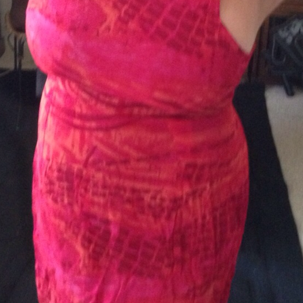 Red rayon sundress elastic back mini is being swapped online for free