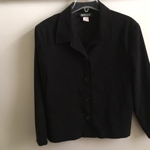Black suede-feel jacket, great basic wardrobe piece is being swapped online for free