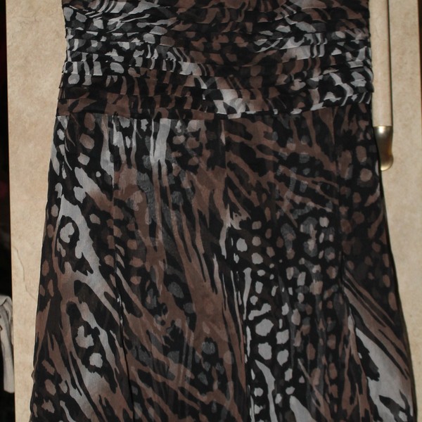 Size 6P 100% Silk Leopard Dress [Brown, Black, and Tan] is being swapped online for free