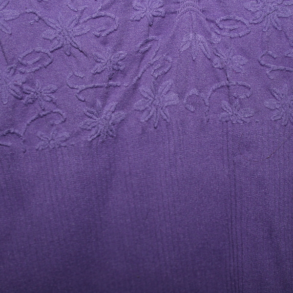 S/M Purple Shirt Indented Floral Design with Contrast Indented Vertical lines is being swapped online for free