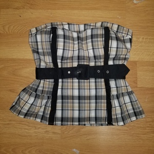 Strapless Plaid Top sz M is being swapped online for free