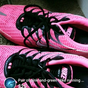 Great shape pink black Nike size 11 is being swapped online for free