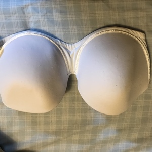 Togo white strapless bra D38, good condition  is being swapped online for free
