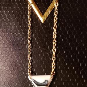 NWOT Marble Chevron Necklace is being swapped online for free