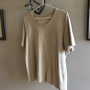 Beige with studs top, size large is being swapped online for free