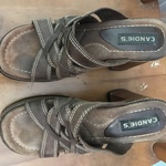 Candie’s open toe shoes, 3 inch chunk heel, leather soles  is being swapped online for free