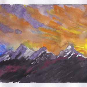 Expressionist Landscape | Gouache painted | ART is being swapped online for free