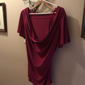 Plum purple cowl neck top L  is being swapped online for free