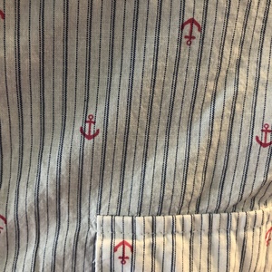 NEW Cotton Anchor Stripe Tabbed Sleeve Blouse - Medium is being swapped online for free