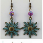 Handmade Brass Patina/ Glass  “Solar” Dangle Earrings is being swapped online for free