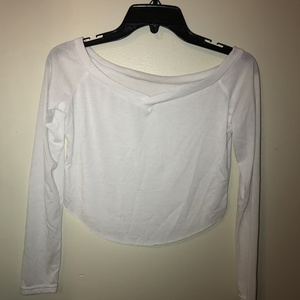 Women's white crop top long sleeve tee size small is being swapped online for free