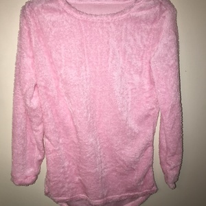 Women's hot pink fuzzy sweater size small is being swapped online for free