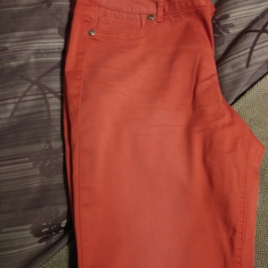 Maurices women's stretch L- regular orange faded look pants is being swapped online for free