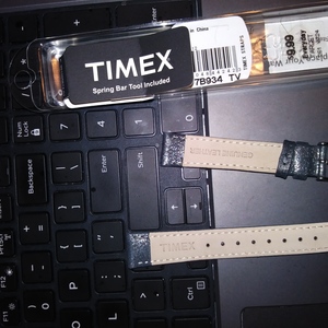 Womens Timex Dark Grey Sparkley 2 piece replacement Watch Band Includes Pins 1/2" Wide is being swapped online for free