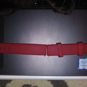 Womens Burgundy Silicone 2 piece replacement watch band includes pins 5/8 wide is being swapped online for free