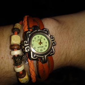Ailisha braided bead Snap watch womens Burnt Orange adjustable 8 1/2in long is being swapped online for free