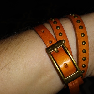 JQ Quartz Brass Wrap Around Watch Womens with Buckle Burnt Orange Adjustable is being swapped online for free