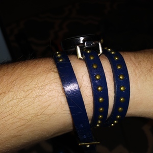 JQ Quartz Brass Wrap Around Watch Womens with Buckle Navy Blue Adjustable 24 inches long is being swapped online for free