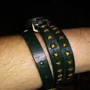 JQ Quartz Brass Wrap Around Watch Womens with Buckle Hunter Green Adjustable 24 inches long is being swapped online for free