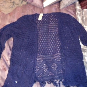 Blue Lace Bathing Suit Cover-up 3/4 sleeve 1X (16 Wide) is being swapped online for free