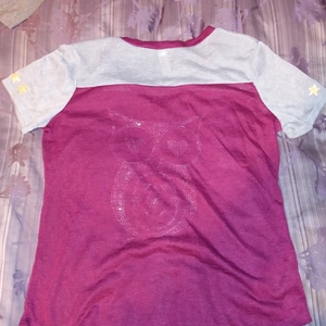 No Bounderies Womens/ Juniors Burgandy and Gray Owl T-Shirt XL is being swapped online for free