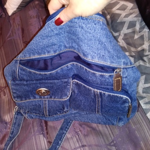 Blue Denim Unbranded Purse 13 wide x 12 long x 2 deep New is being swapped online for free