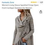 New size small grey and speckled cardigan is being swapped online for free