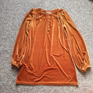 Copper velvet tunic dress vintage is being swapped online for free