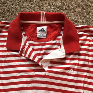 Vintage red and white striped adidas  sports top is being swapped online for free