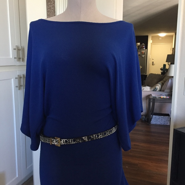 Royal Blue Form-fitting Wintery dress is being swapped online for free