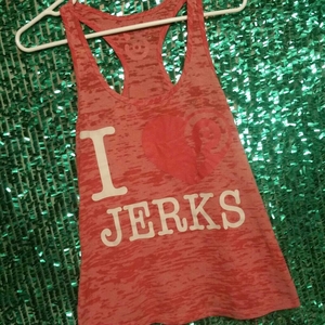 I love jerks  active tank top is being swapped online for free