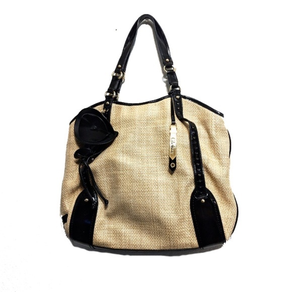 Cole Haan Woven Bag with patent leather trim Available for Free Online ...