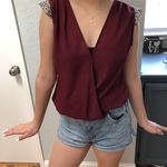 Elegant beaded cupped sleeve top is being swapped online for free