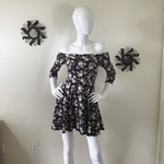 Forever 21 Black Floral Off Shoulder Dress Small  is being swapped online for free