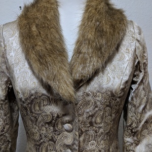 White House Black Market Brocade Faux fur Coat -s is being swapped online for free