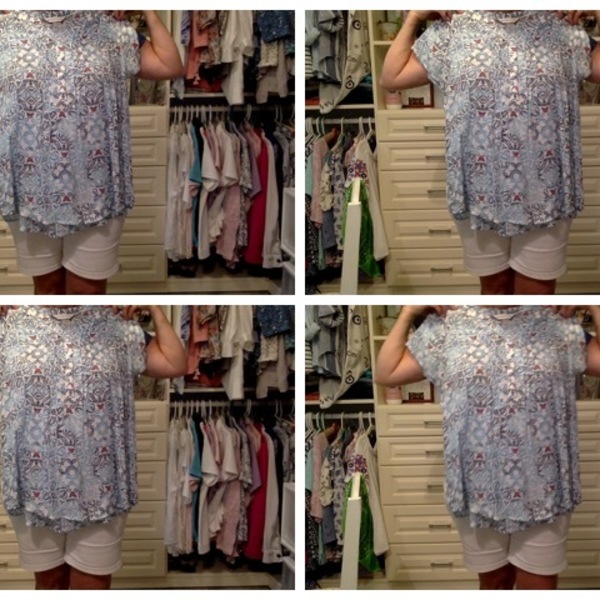 Short sleeve shirt.  White with blue and a little red is being swapped online for free