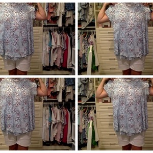 Short sleeve shirt.  White with blue and a little red is being swapped online for free