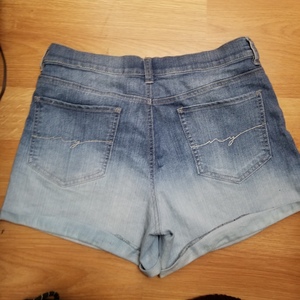 High Waisted Distressed Denim Shorts Sz 12/13  is being swapped online for free
