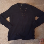 Forever 21, lace up ,black sweatshirt, sz. Small/Med. is being swapped online for free