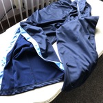 Blue tear-away sweat pants is being swapped online for free