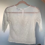 Vintage Floral White lace & mesh detailed patterned shirt  Lace top lace mesh top lace T-shirt lace b is being swapped online for free