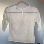 Vintage Floral White lace & mesh detailed patterned shirt  Lace top lace mesh top lace T-shirt lace b is being swapped online for free