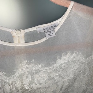 Vintage Floral White lace & mesh detailed patterned shirt  Lace top lace mesh top lace T-shirt lace b is being swapped online for free