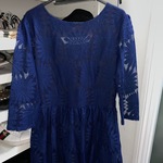 Vintage Blue lace dress, with lining under skirt  is being swapped online for free