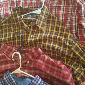 4 Button Down Name Brand Long Sleeve Shirts...Polo, St John's Bay, Chaps is being swapped online for free